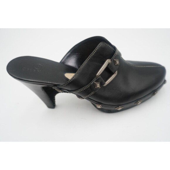 COLE HAAN Black Platform Silver Embellished Mule Slip-On Clog Size 9.5 - Picture 8 of 13